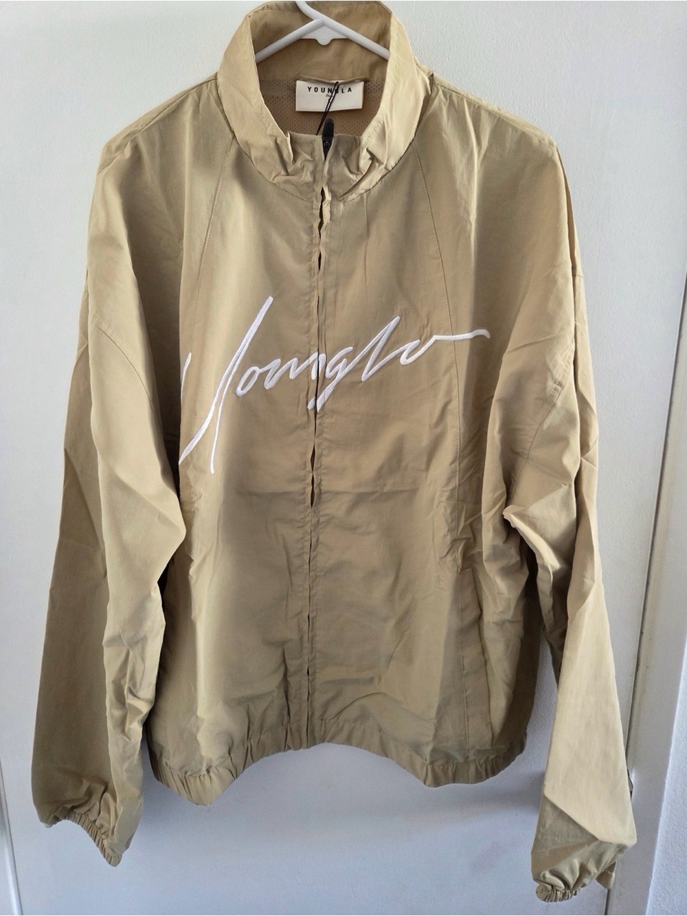 NWT Youngla 567 Jumpsuit Jacket Lightweight Zip Up Windbreaker Khaki